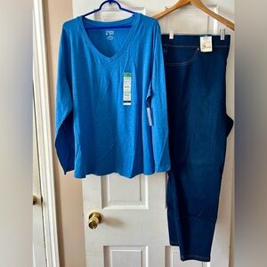 Women Terra & Sky Jeggings w/ Shirt 3x